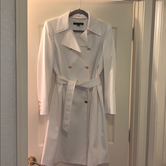 Anne Klein Jackets & Blazers - White Anne Klein trench w/ gold buttons